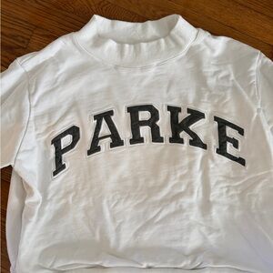 Parke Kids White Sweatshirt with Black Print